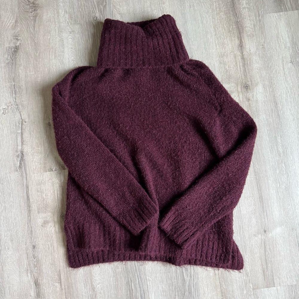 Vici Red Chunky Knit Cowl Turtleneck Sweater